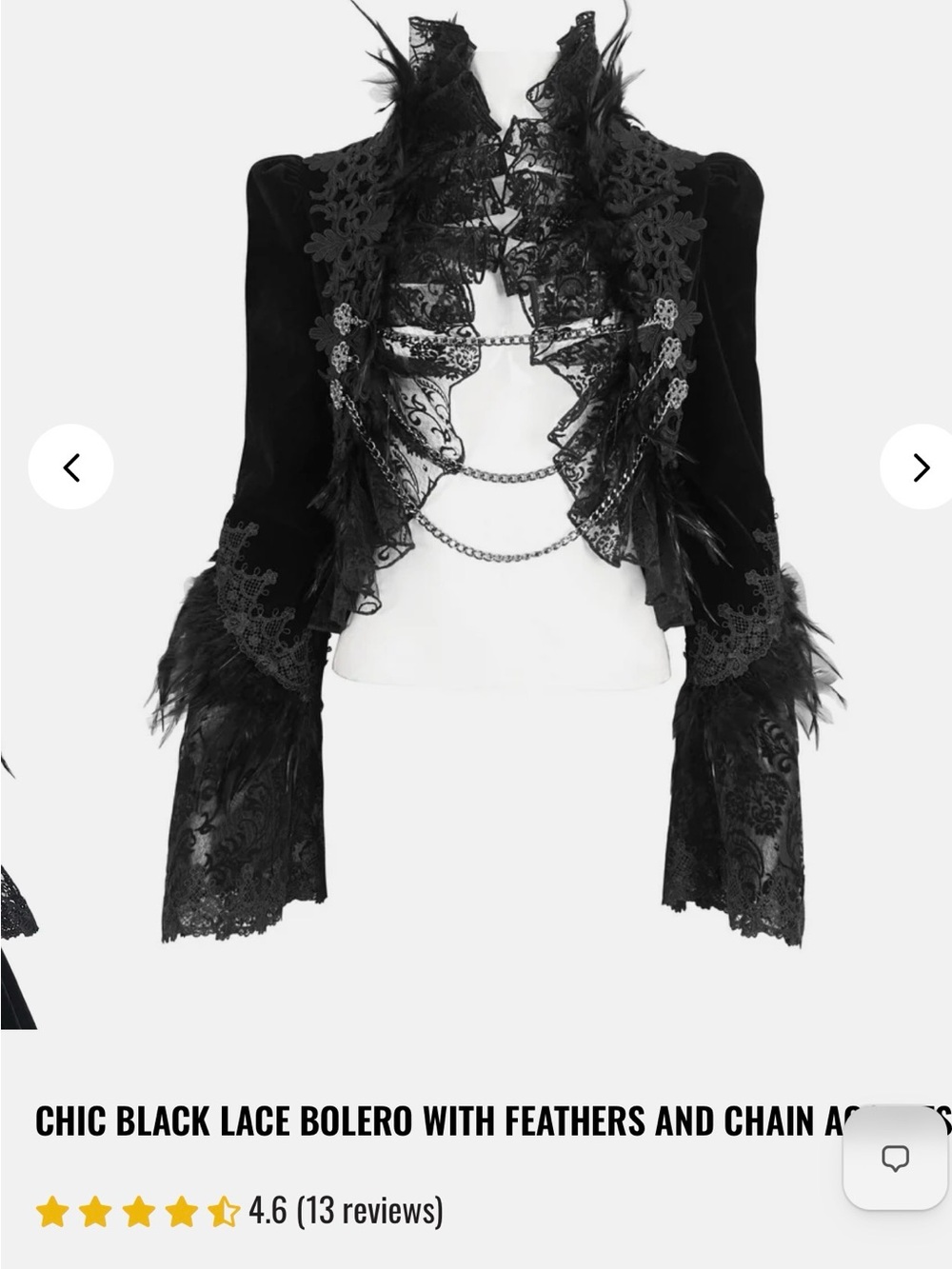 Chic Black Lace Feather-Trim Bolero Jacket